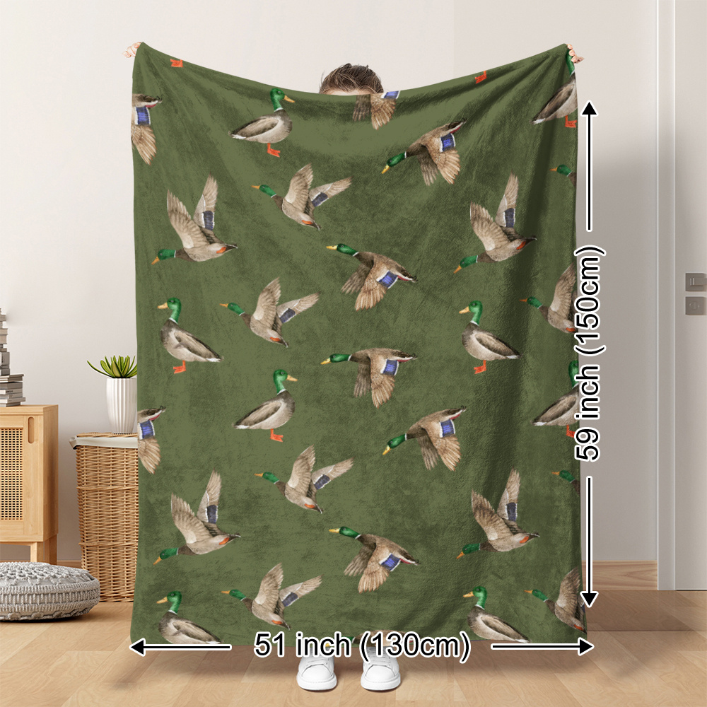 Outdoor Hunting Gifts - Mallard Duck Fleece Blanket Hunting Outdoor