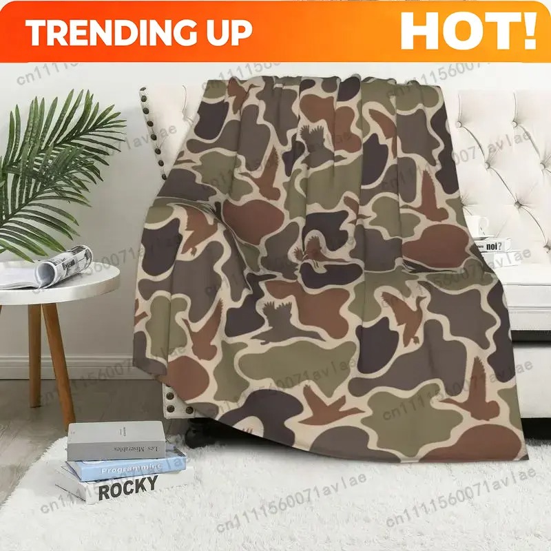 Outdoor Hunting Gifts - Customize Vintage Duck Camo Blanket Retro