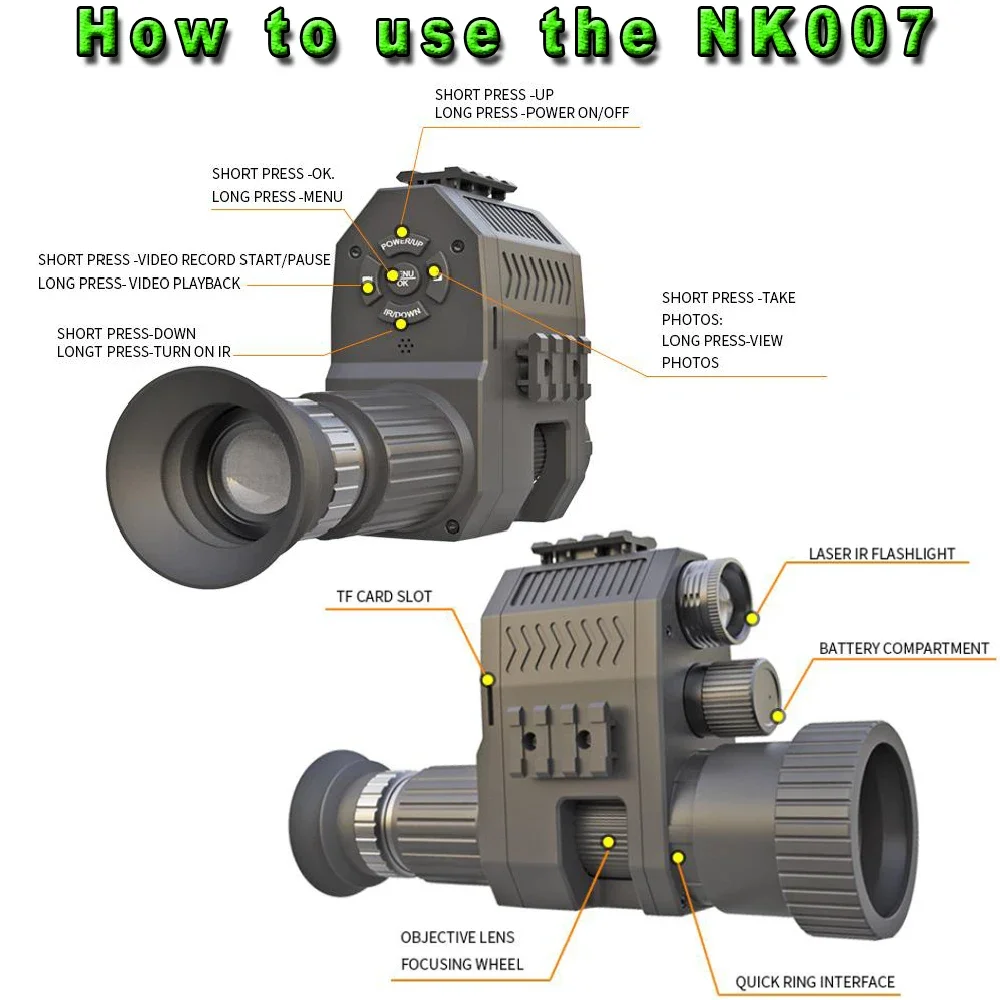 Megaorei NK007plus 200-400M Mo - Outdoor Hunting Digital Night Vision ulasan dan harga