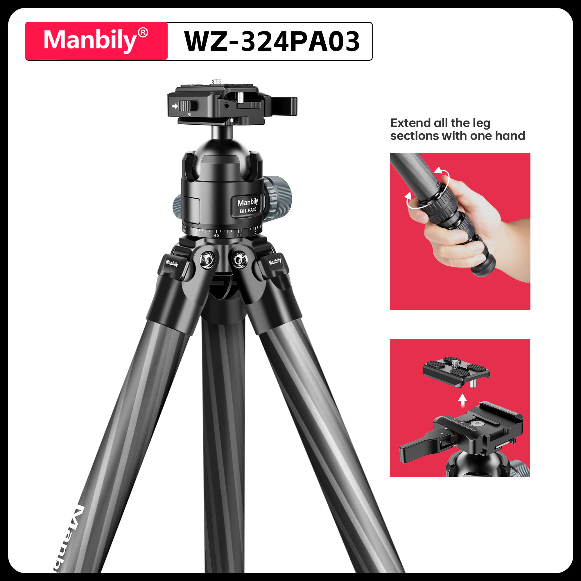 Manbily 158CM Heavy Duty Carbo - Outdoor Hunting Video Camera ulasan dan harga