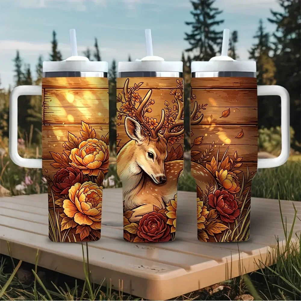 40Oz Tumbler with Handle, Beau - Hunting Outdoor Background ulasan dan harga