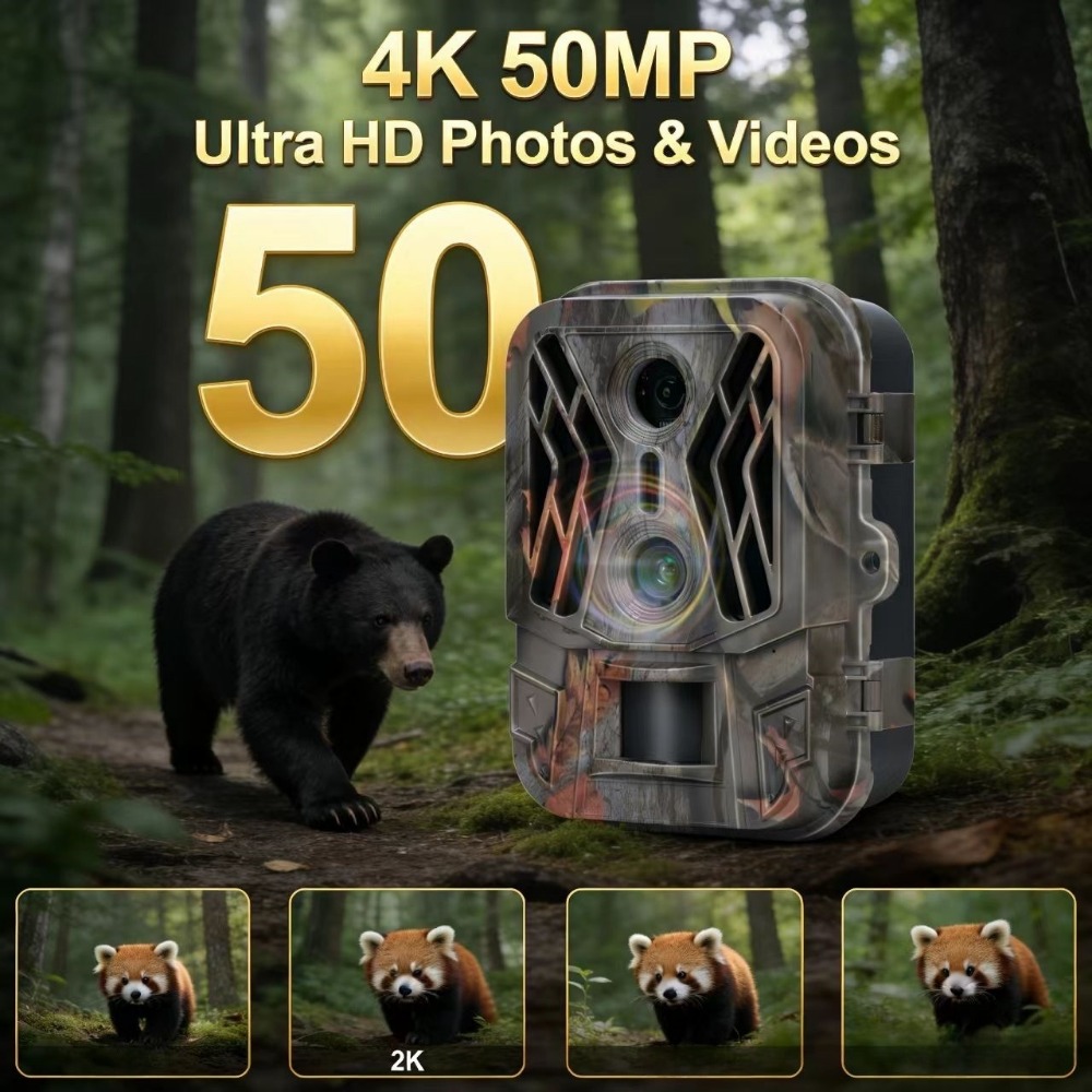 50MP 4K Dual Lens HD Hunting O - Outdoor Hunting Video Camera ulasan dan harga