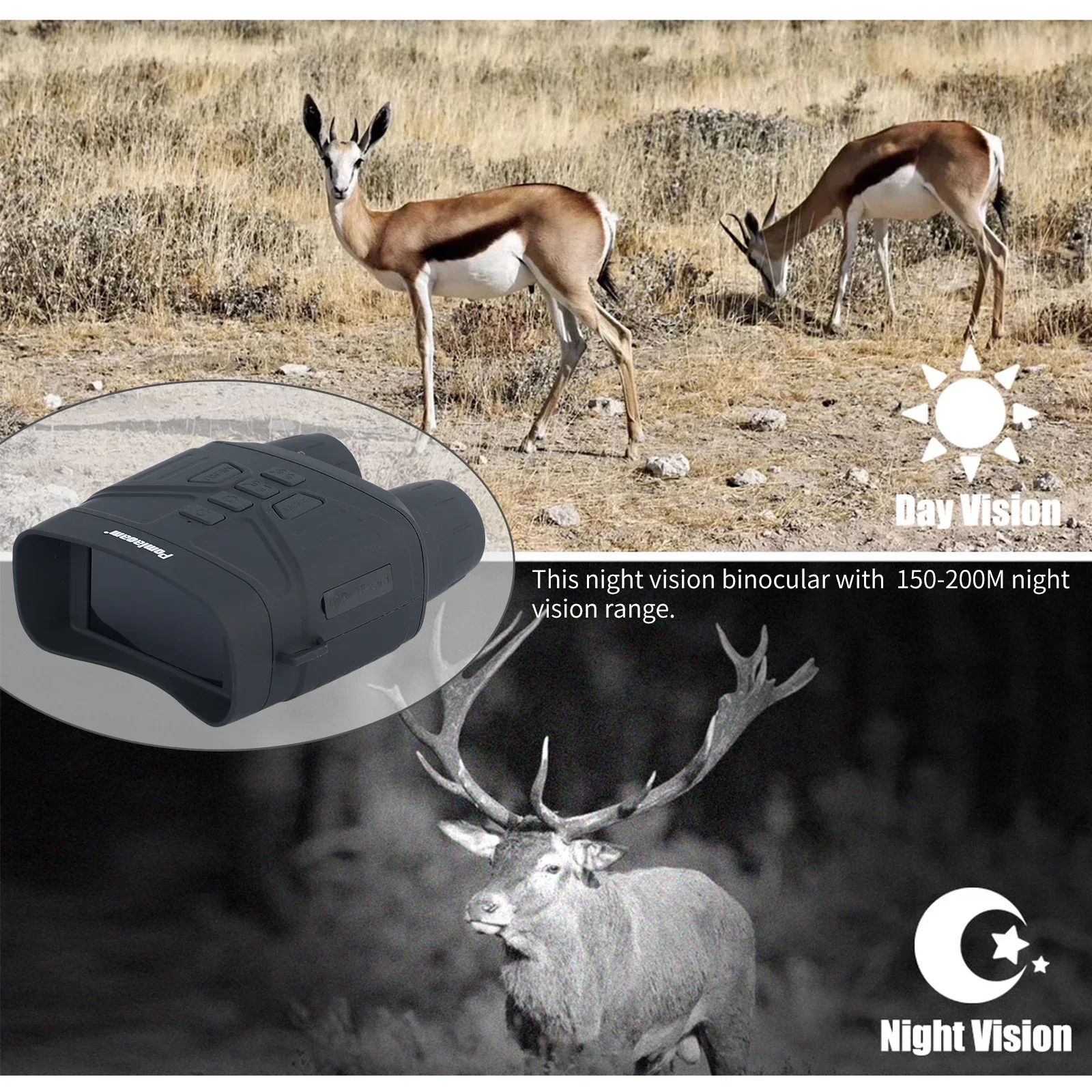 12 Megapixel Infrared Binocula - Outdoor Hunting Digital Night Vision ulasan dan harga