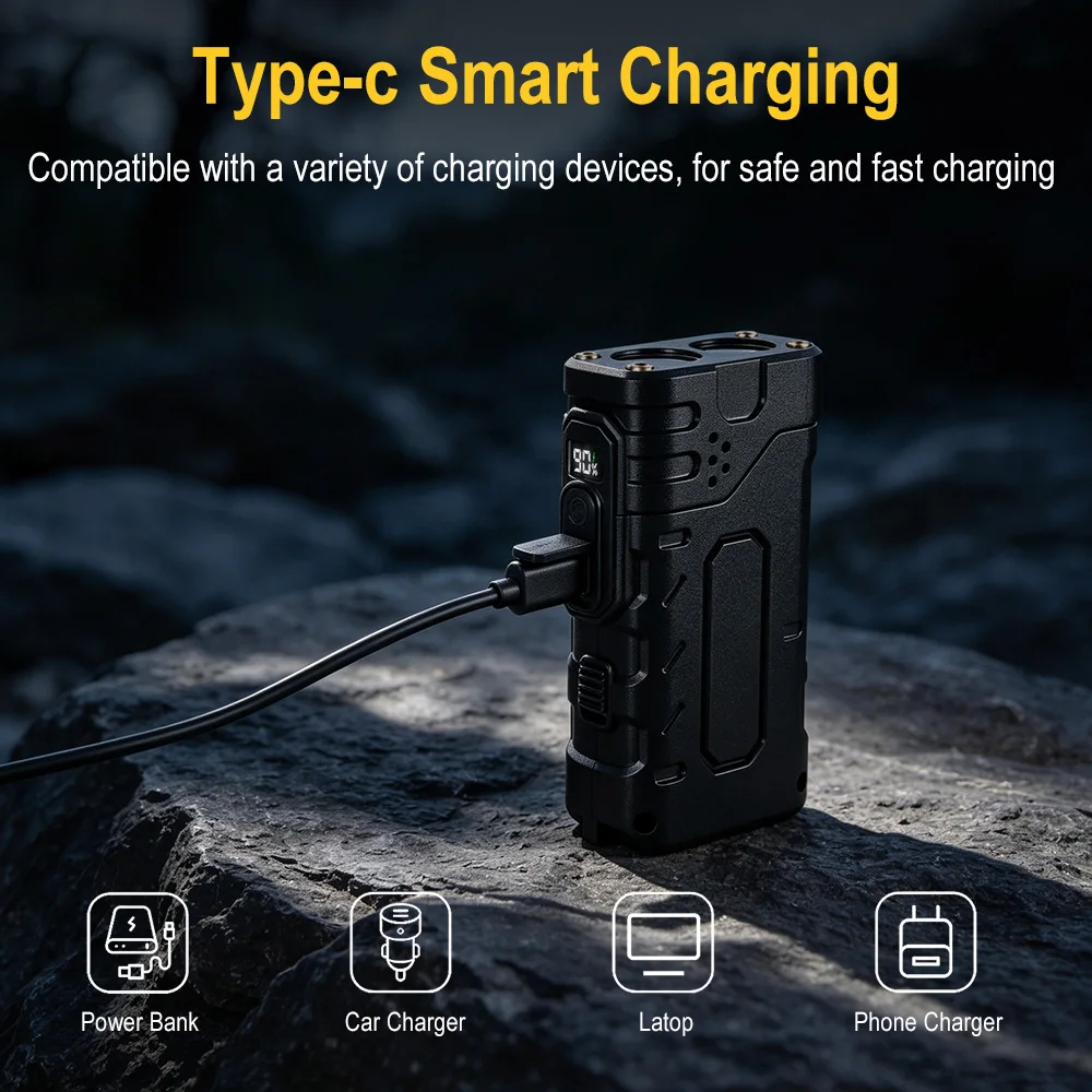 BORUIiT Hand Crank EDC LED Fla - Outdoor Hunting And Fishing ulasan dan harga