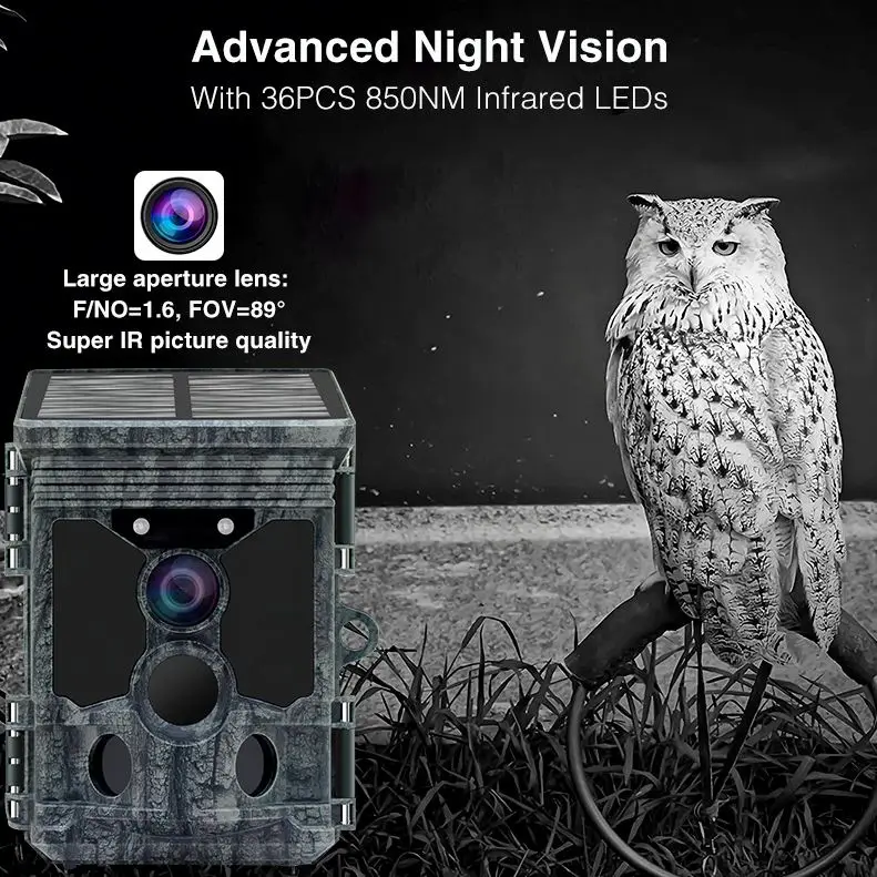 New Technology 4K Solar Panel  - Outdoor Hunting Video Camera ulasan dan harga