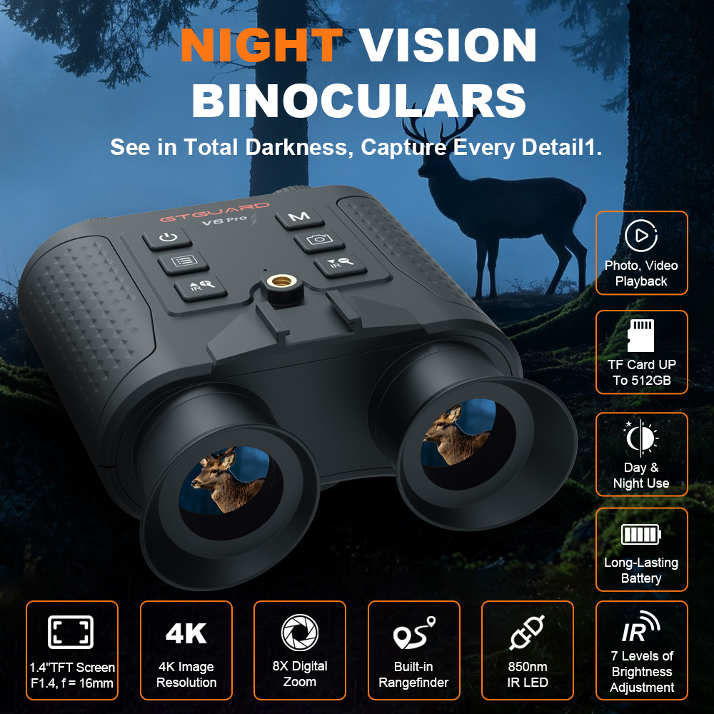 4K Night Vision Binoculars 8X  - Outdoor Hunting Digital Night Vision ulasan dan harga